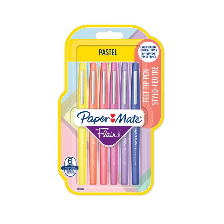 PAPER MATE Flair Penna a fibra (Multicolore, 6 pezzo)