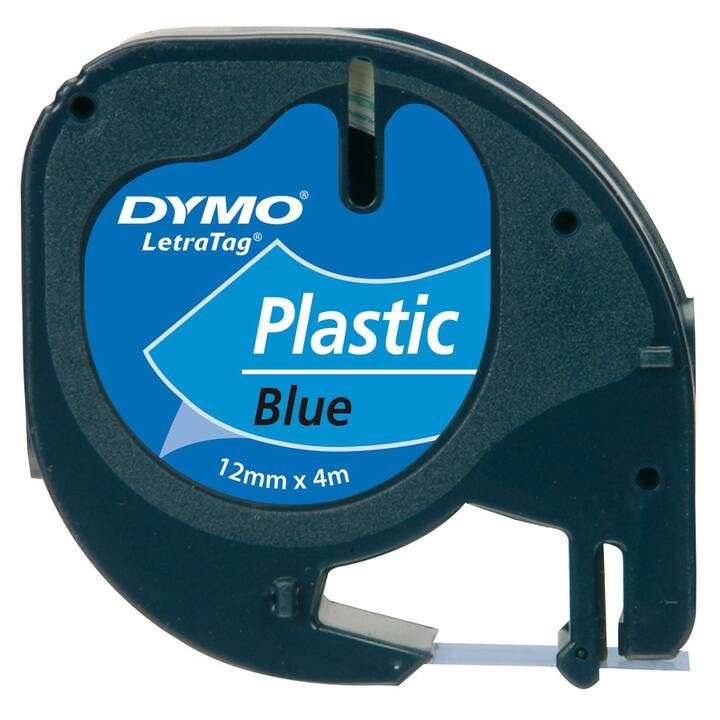 DYMO LetraTag Schriftband (Schwarz / Blau, 12 mm)