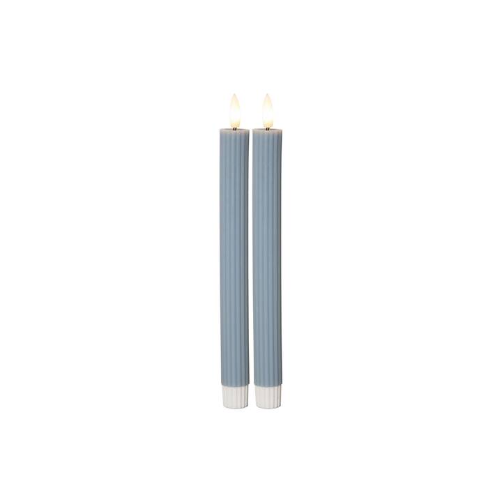 STAR TRADING Stripe LED-Kerze (Blau, Weiss, 2 Stück)