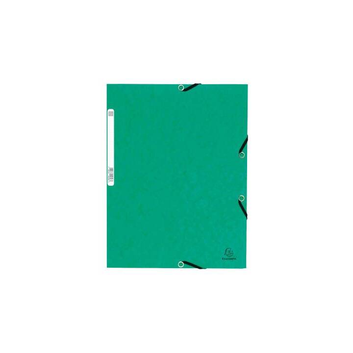 EXACOMPTA Cartellina con elastico (Verde, A4, 10 pezzo)