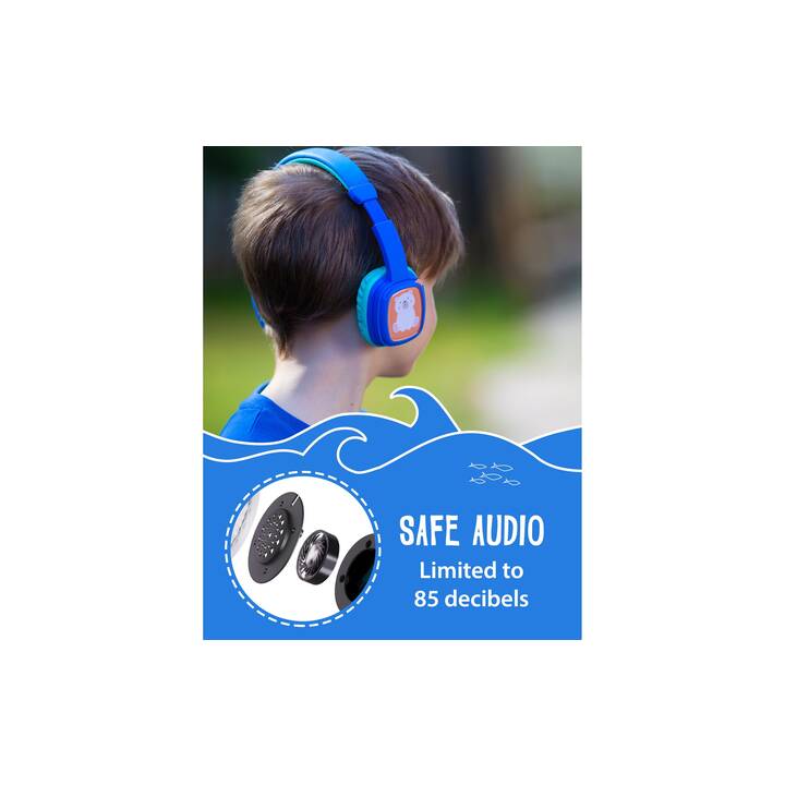 PLAYBOY Planet Buddies DIY Casque d'écoute pour enfants (Over-Ear, Turquoise, Bleu)