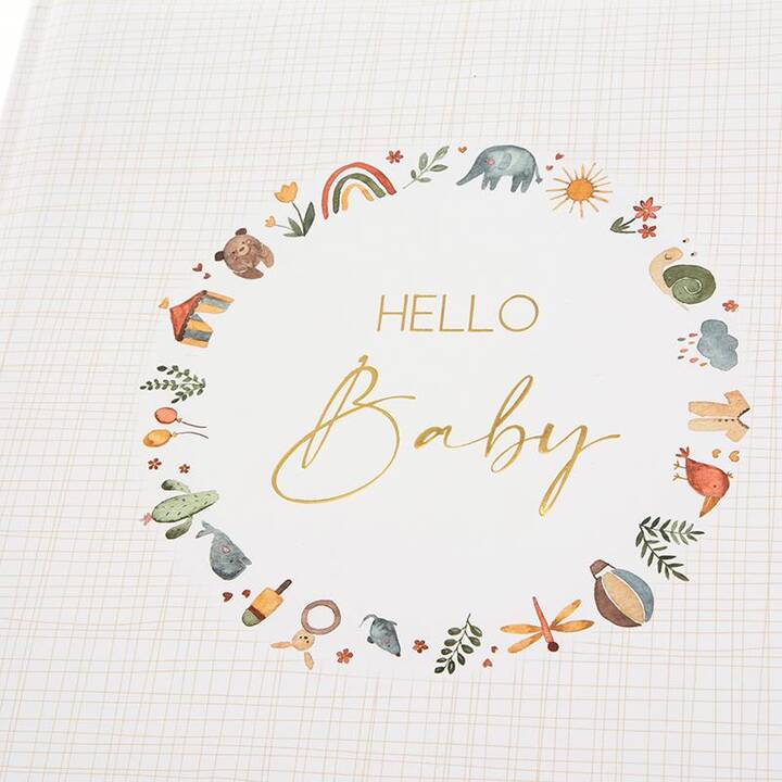 GOLDBUCH Babyalbum Hello Baby (Tier, Pflanzen, Weiss, Mehrfarbig)