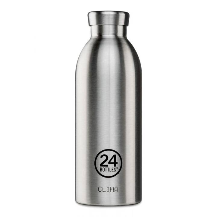 24BOTTLES Gourde isotherme Clima Steel (0.85 l, Chrome, Argent, Acier inox)