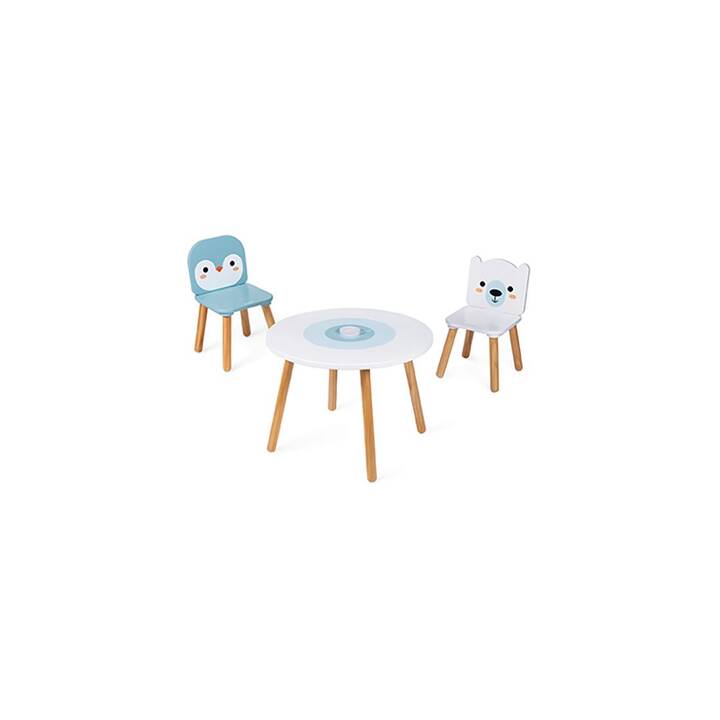 JANOD Ensemble table et chaise enfant (Nature, Jaune, Blanc)
