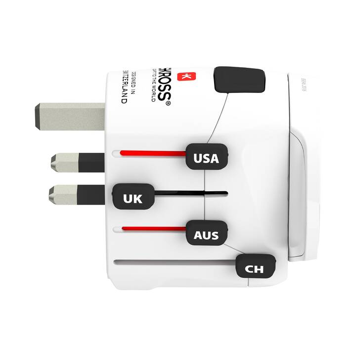 SKROSS Adaptateur de voyage PRO+ USB (Europe, Royaume-Uni, Brésil, Italie, USA, Australie, Suisse, Chine / Europe, Royaume-Uni, Japon, Brésil, Italie, USA, Australie, Chine, Suisse)