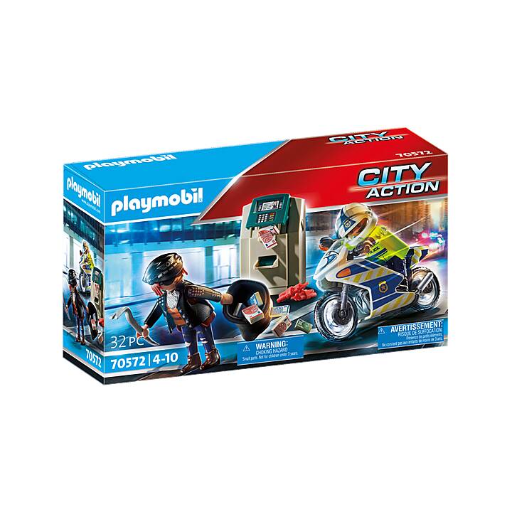 PLAYMOBIL City Action Polizei-Motorrad: Verfolgung des Geldräubers
