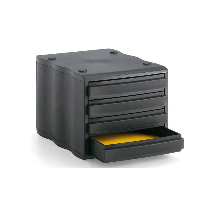 STYRO Büroschubladenbox (C4, 270.0 mm  x 355.0 mm  x 240.0 mm, Schwarz)