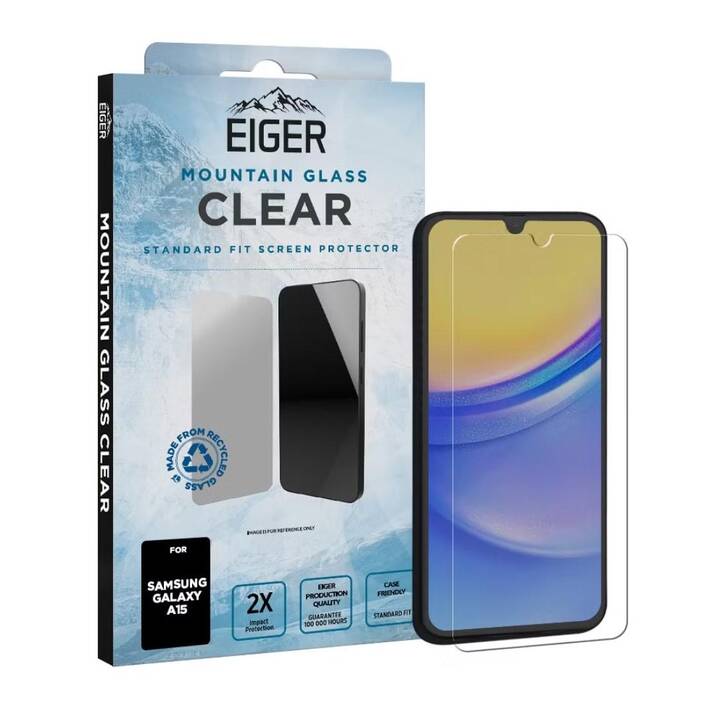 EIGER Verre de protection d'écran Mountain Glass Clear (Galaxy A15)