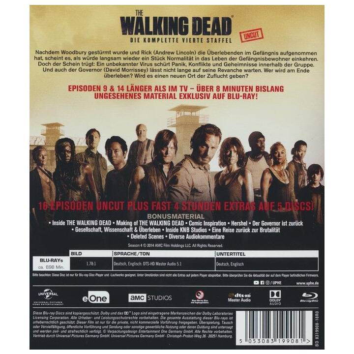 The Walking Dead Saison 4 (Uncut, Version étendue, DE, EN)