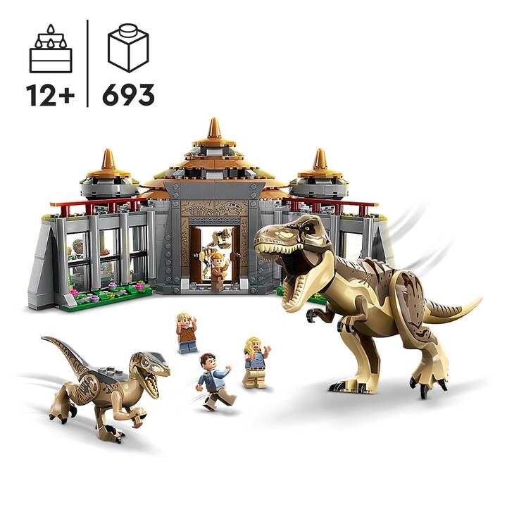 LEGO Jurassic World Centro visitatori: l’attacco del T. rex e del Raptor (76961)