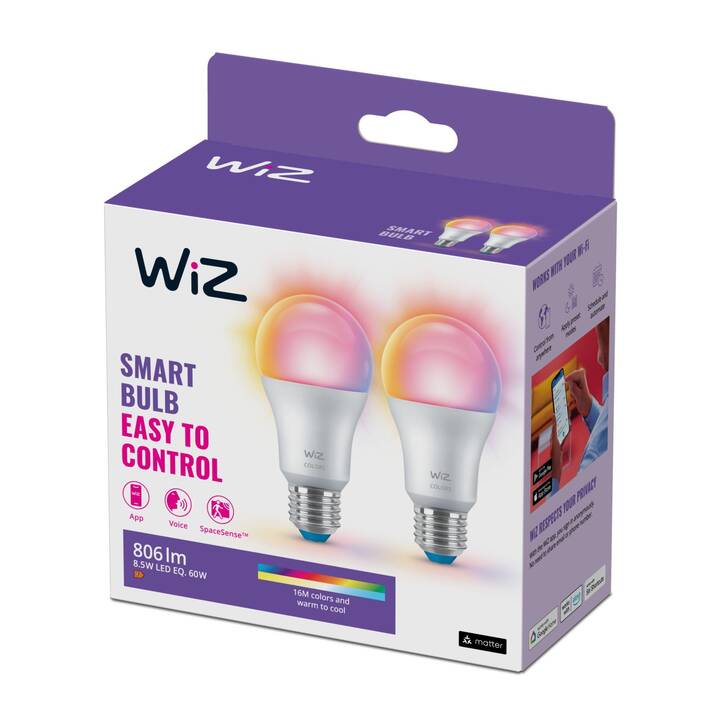 WIZ LED Birne E27 A60 (E27, WLAN, Bluetooth, 8.5 W)