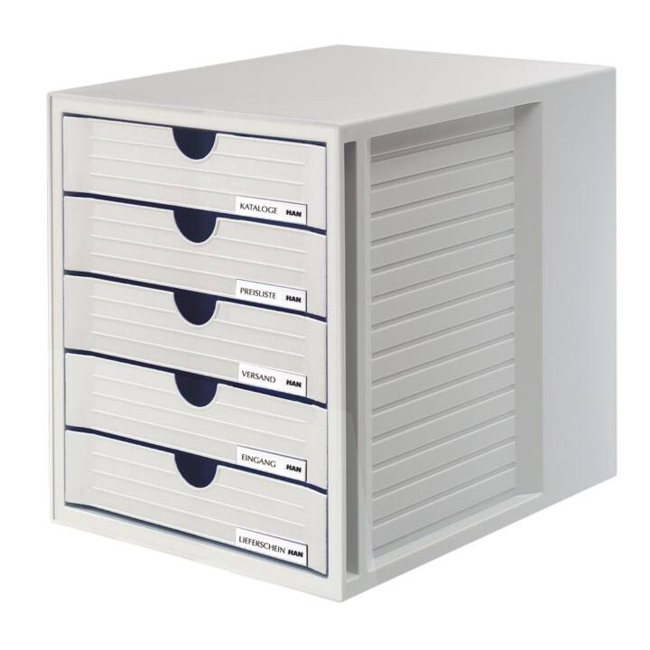 HAN Büroschubladenbox 1450-11 (C4, A4, 275 mm  x 330 mm  x 320 mm, Lichtgrau)