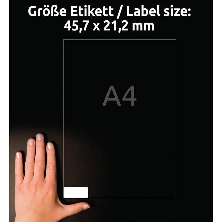 AVERY ZWECKFORM Druckeretikettenbogen (21.2 x 45.7 mm)