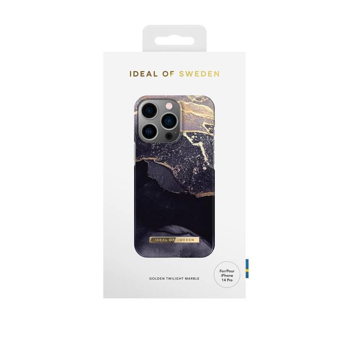 IDEAL OF SWEDEN Backcover Golden Twilight Marble (iPhone 14 Pro, Marmo, Nero, Oro)