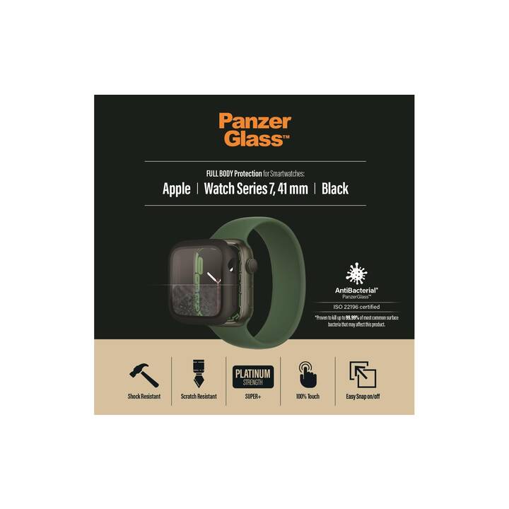 PANZERGLASS Full Body Apple Watch Series 7 41mm Film protecteur (Apple Watch 41 mm, Noir)