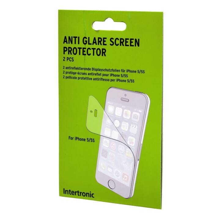 INTERTRONIC Sfoglio protezione da schermo Antiglare iPhone SE, 5, 5C, 5S (iPhone 5C, iPhone5, iPhone SE, iPhone 5s, 2 pezzo)