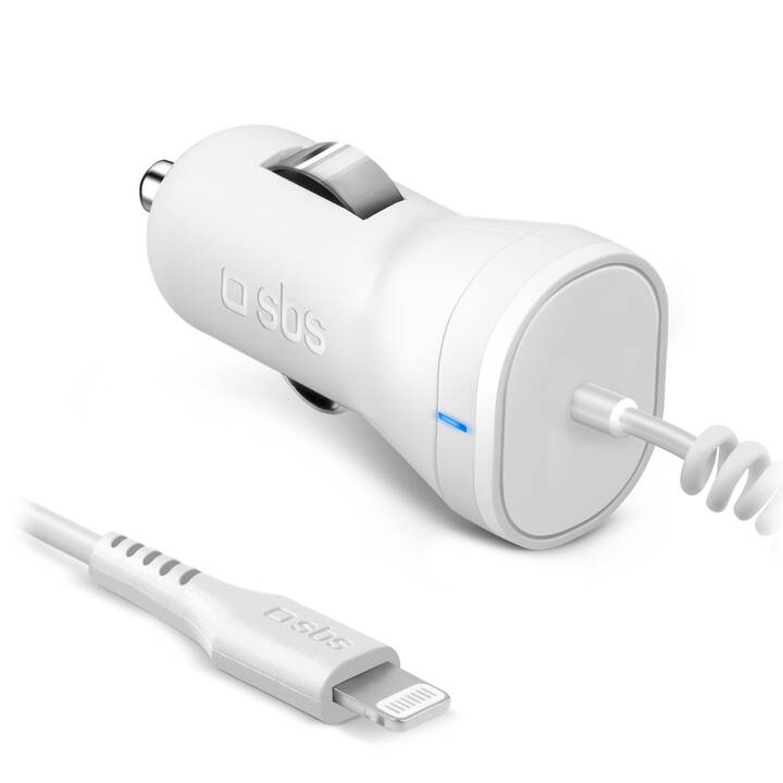 SBS Caricabatteria auto Car Charger (10 W, Presa accendisigari, Lightning)