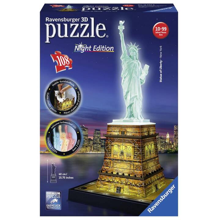 RAVENSBURGER Statue of Liberty Night Edition Puzzle 3D (108 x)