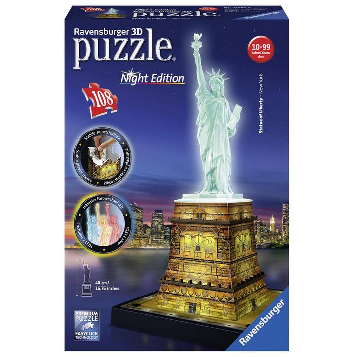 RAVENSBURGER Statue of Liberty Night Edition 3D Puzzle (108 x)