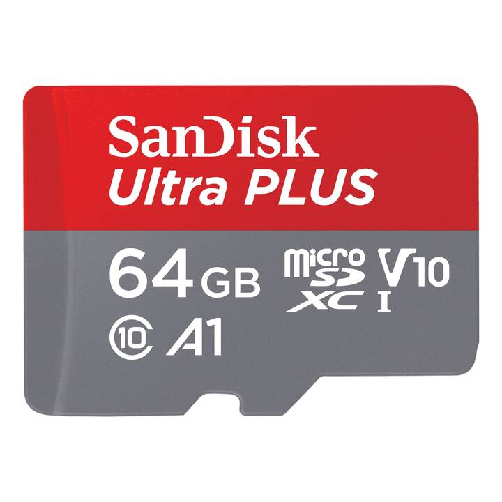 SANDISK MicroSDHC Ultra PLUS (A1, 64 Go, 120 Mo/s)