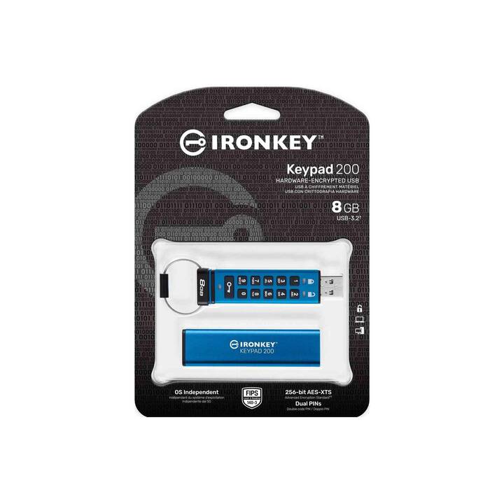KINGSTON TECHNOLOGY IronKey Keypad 200 (8 GB, USB 3.0 di tipo A)