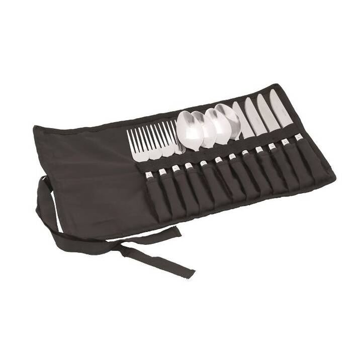 EASY CAMP Posate outdoor Family Cutlery (Acciaio Inox, Black, Argento)