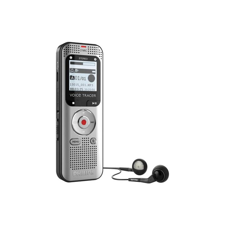 PHILIPS Lecteur MP3 VoiceTracer DVT2015 (8 GB, Gris, Noir)