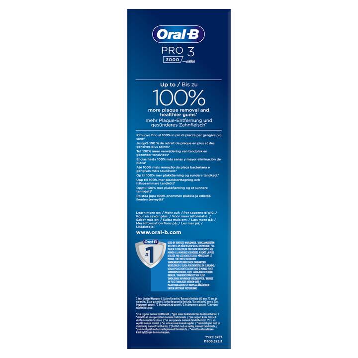 ORAL-B Pro 3 3000 Sensitive Clean (Blanc)