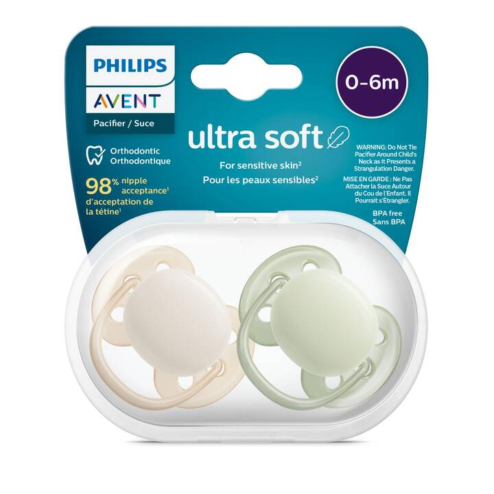 PHILIPS AVENT Nuggi Ultra Soft (Hellgrün, Beige, Grün, 0 M - 6 M)