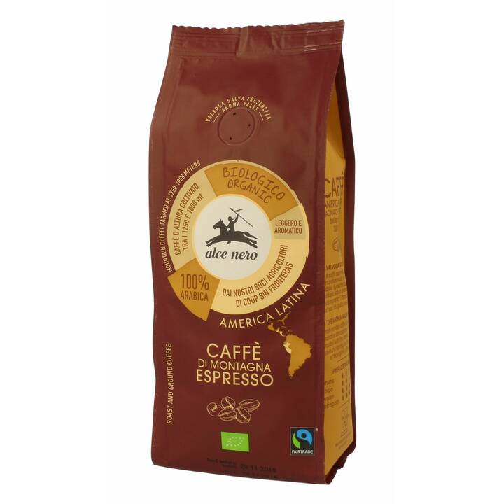 ALCE NERO Gemahlener Kaffee Espresso Caffe di Montagna Espresso (1 Stück)
