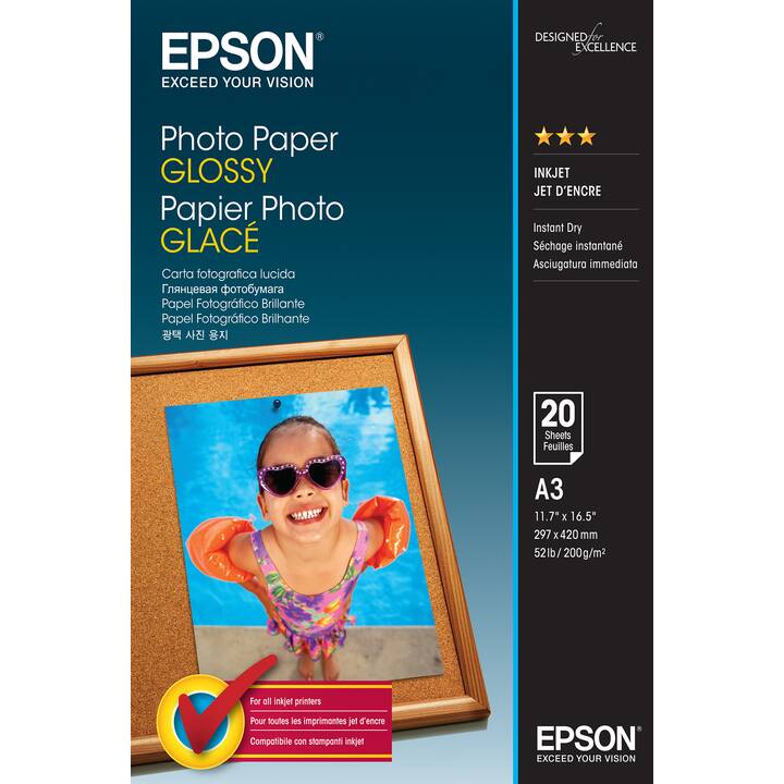 EPSON Papier photo (20 feuille, A3, 200 g/m2)