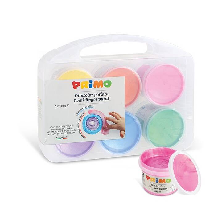 PRIMO Fingerfarbe Perl Set (6 x 100 g, Mehrfarbig)