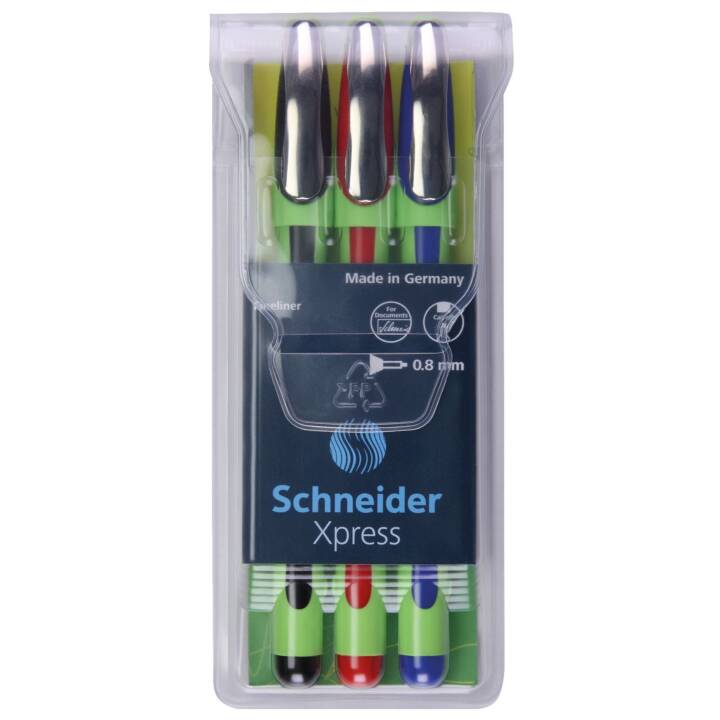 SCHNEIDER Xpress Basic Penna a fibra (Multicolore, 3 pezzo)