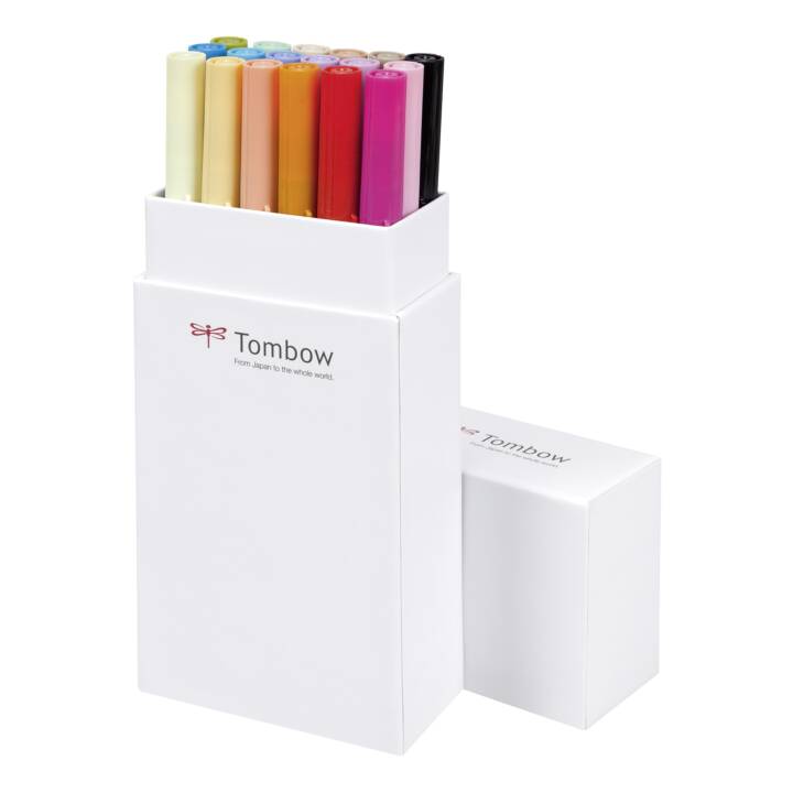 TOMBOW Crayon feutre (Pink, Jaune, Bleu, Orange, Noir, Rouge, 18 pièce)