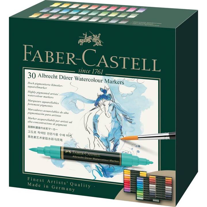 FABER-CASTELL Marcatore acquerello (Multicolore, 30 pezzo)