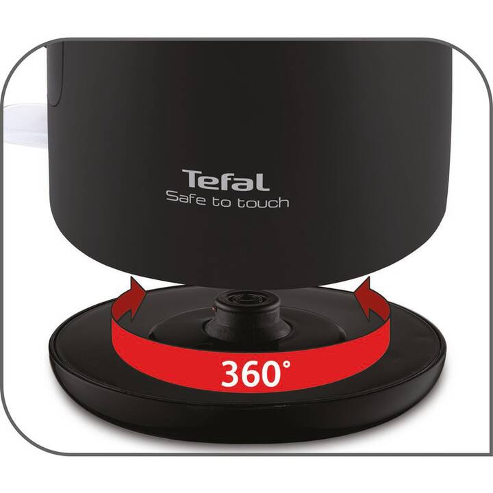 TEFAL Safe to touch (1.5 l, Kunststoff, Edelstahl, Schwarz)