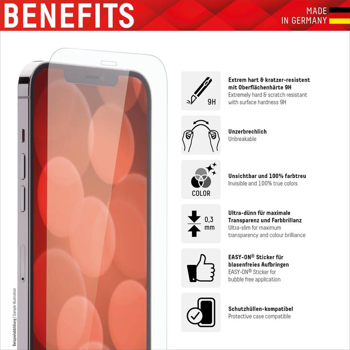 DISPLEX Vetro protettivo da schermo (iPhone 7, iPhone 6, iPhone SE 2022, iPhone SE 2020, iPhone 8, 1 pezzo)
