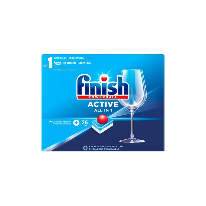 FINISH Detersivi per lavastoviglie Active All-in-1 (26 Tabs)