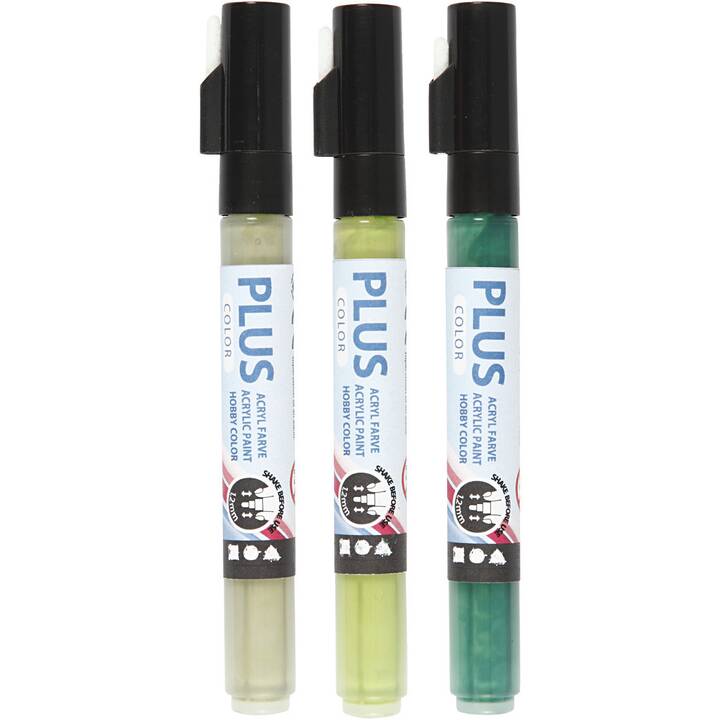 CREATIV COMPANY Wasserfarben Marker Plus Color (Grün, 3 Stück)