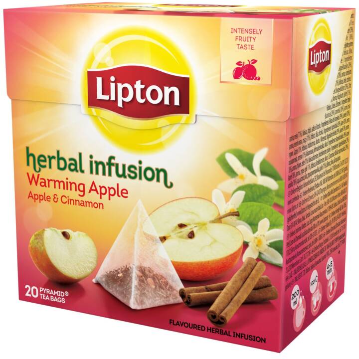 LIPTON Teebeutel Kräutertee Warming Apple & Cinnamon (20 Stück)