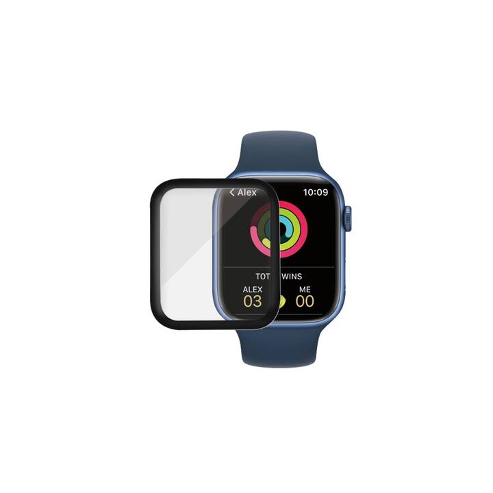 PANZERGLASS Apple Watch Serie 7 45mm Schutzfolie (Apple Watch 45 mm / 44 mm, Transparent, Schwarz)