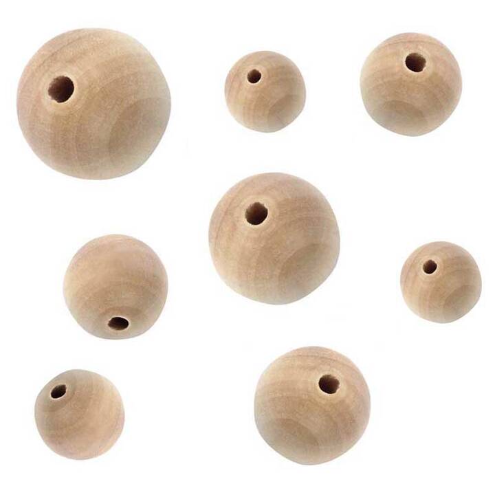 RICO DESIGN Perlen (7 Stück, Holz, Natur)