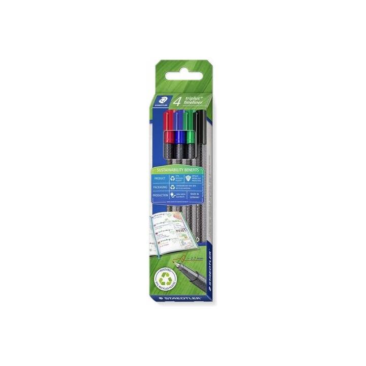 STAEDTLER Penna a fibra (Multicolore, 4 pezzo)