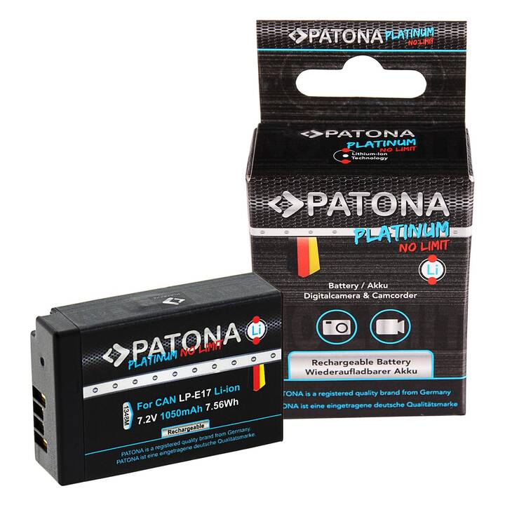 PATONA Canon LP-E17 Accu de caméra (Lithium-Ion, 1050 mAh, 1100 mAh)