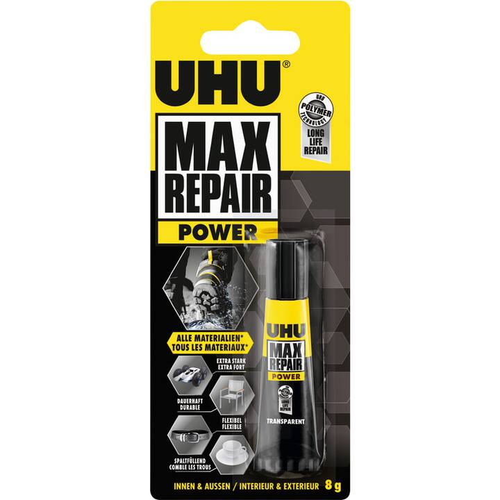 UHU Adesivo di potenza Max Repair (8 g, 1 pezzo)