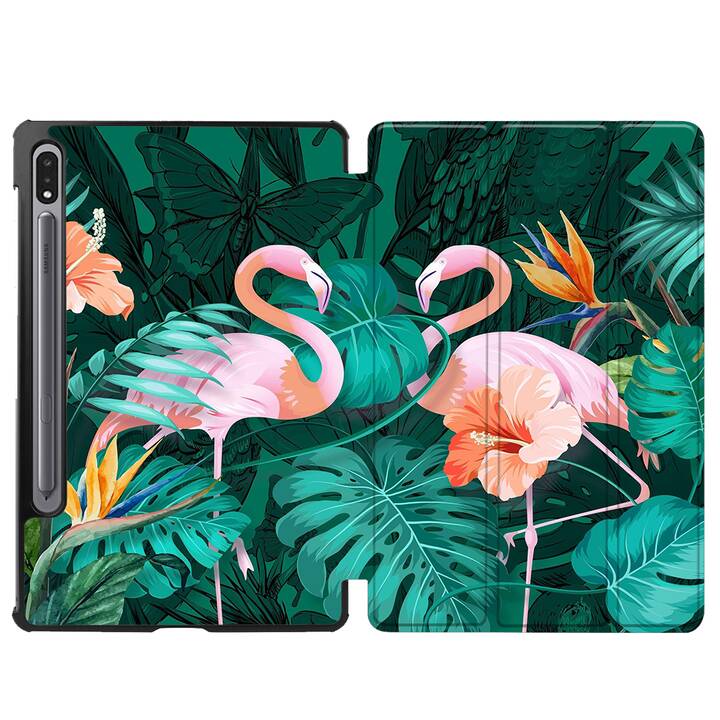 EG Hülle für Samsung Galaxy Tab S7+ 12.4" (2020) - grün - Flamingo