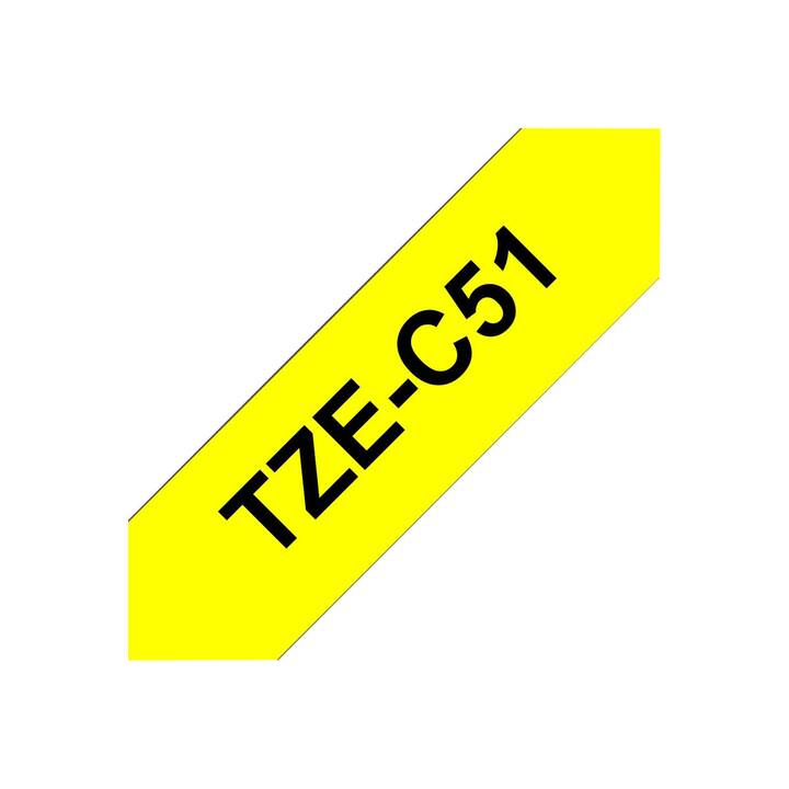 BROTHER TZE-C51 Schriftband (Schwarz / Gelb, 24 mm)