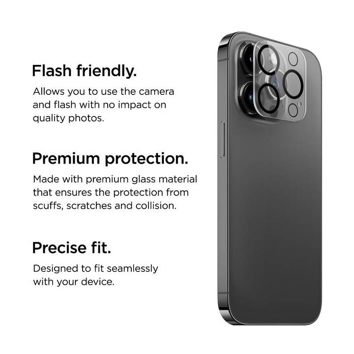 EIGER Verre de protection de l'appareil photo Mountain Glass (iPhone 15 Pro, iPhone 15 Pro Max)