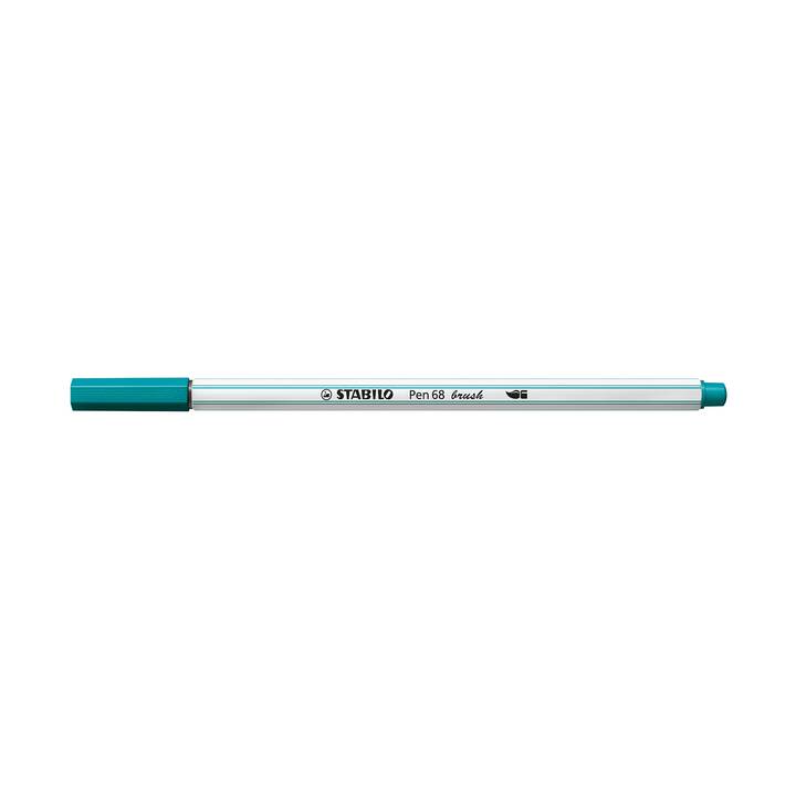 STABILO Pen 68 brush Filzstift (Türkis, 1 Stück)