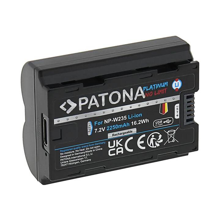 PATONA Fujifilm NP-W235 Accumulatore per camere (Agli ioni di litio, 2250 mAh)
